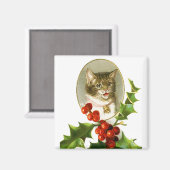 クリスマスキッテンヴィンテージ磁石 マグネット (正面/裏面)