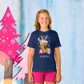 クリスマスキットジンジャーブレッド名レターGガール Tシャツ