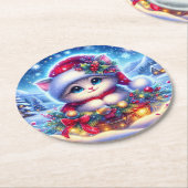 クリスマスキットラウンドコースターギフト ラウンドペーパーコースター (アングル)