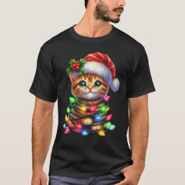 クリスマスキットンの水彩 Tシャツ