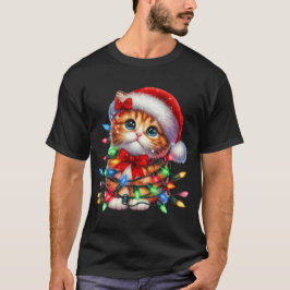 クリスマスキットンの水彩 Tシャツ
