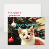 クリスマスキットンハッピーホリデーズハガキ シーズンポストカード (正面/裏面)