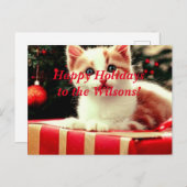 クリスマスキットンハッピーホリデーズハガキ シーズンポストカード (正面/裏面)