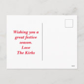 クリスマスキットンハッピーホリデーズハガキ シーズンポストカード (裏面)