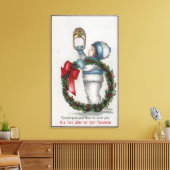 クリスマスキッド保持リースノック キャンバスプリント (インサイチュ (リビング))