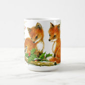 クリスマスキツネかわいいカントリーホリデー コーヒーマグカップ (中央)