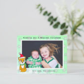 クリスマスキツネかわいいパーソナライズされたフォトカード ポストカード (スタンド正面)