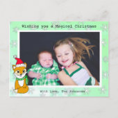 クリスマスキツネかわいいパーソナライズされたフォトカード ポストカード (正面)
