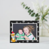 クリスマスキツネかわいいパーソナライズされたフォトカード ポストカード (スタンド正面)