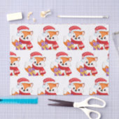 クリスマスキツネと紫の贈り物 薄葉紙 (クラフト)