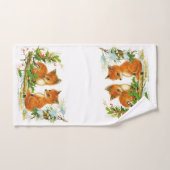 クリスマスキツネゲストハンドタオルホリデーバスルーム ハンドタオル (ハンドタオル)