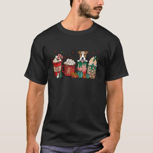 クリスマスキツネテリアドッコーヒーカップクリスマス冬 Tシャツ (正面)