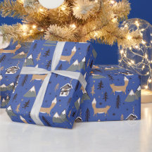 クリスマスキツネパターン包装紙