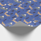 クリスマスキツネパターン包装紙 ラッピングペーパー (角)