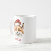 クリスマスキツネパーソナライズされたキッズマグ コーヒーマグカップ (正面左)