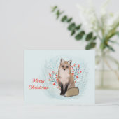 クリスマスキツネベリーの水色 シーズンポストカード (スタンド正面)