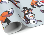 クリスマスキツネラッピング紙 ラッピングペーパー (ロールコーナー)