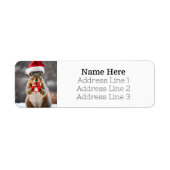 クリスマスキツネリスレルサンタハット差出人住所 ラベル (正面)