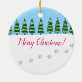 クリスマスキツネレッドラブラドールサンタハット セラミックオーナメント (裏面)