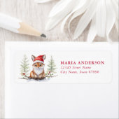 クリスマスキツネ差出人住所ラベル ラベル (インサイチュ)