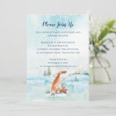 クリスマスキツネ雪の風景もみの木 招待状 (スタンド正面)