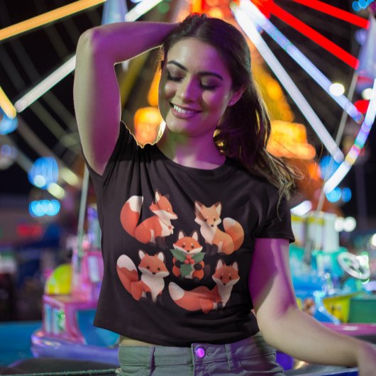 クリスマスキツネ – かわいいキツネのグループ Tシャツ