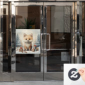 クリスマスキツネ ウィンドウサイン (オフィスドア)