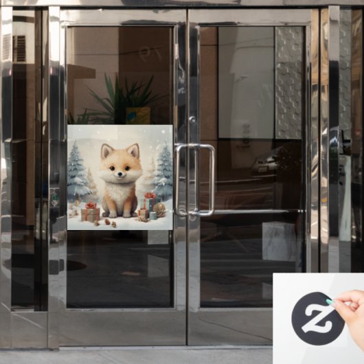 クリスマスキツネ ウィンドウサイン (オフィスドア)