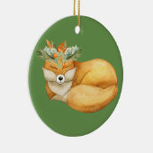 クリスマスキツネ セラミックオーナメント (右)