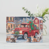 クリスマスキティーキャットがたくさんいる赤いトラック シーズンカード (スタンド正面)