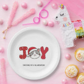 クリスマスキティ猫「JOY」カスタム ペーパープレート (パーティー)