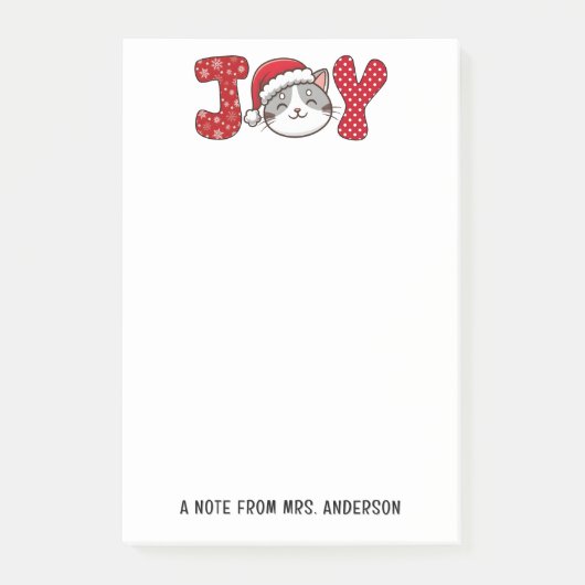 クリスマスキティ猫「JOY」カスタム ポストイット (正面)