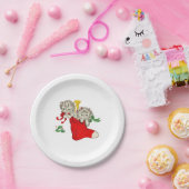 クリスマスキテンスレトロ ペーパープレート (パーティー)