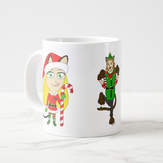 クリスマスキャガール ジャンボコーヒーマグカップ (正面左)