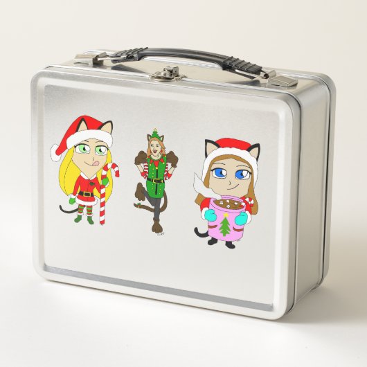 クリスマスキャガール メタルランチボックス (正面)