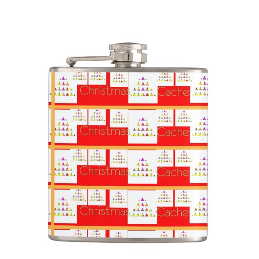 クリスマスキャッシュビニールフラッ包まれたク フラスク (正面)