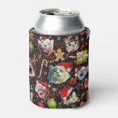 クリスマスキャッツイン宇宙銀河系スターズおもしろいホリデー 缶クーラー (缶正面)