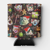 クリスマスキャッツイン宇宙銀河系スターズおもしろいホリデー 缶クーラー (正面)