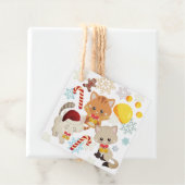 クリスマスキャッツスノーフレークパターンホリデーギフトラベル フェイバータグ (インサイチュ)