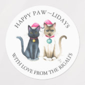 クリスマスキャッツパーソナライズされたの贈り物ラッピングラベル ラベル (デザイン2)