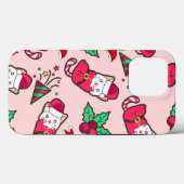 クリスマスキャッツフェスティバルホリデーパターンケースメイトi Case-Mate iPhoneケース (裏面 (横))