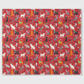 クリスマスキャッツラッピング紙 ラッピングペーパー (フラット)