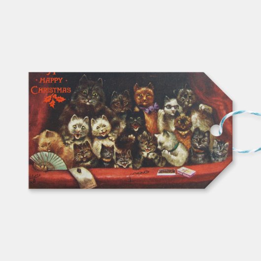 クリスマスキャッツラベルアット遊ア ギフトタグ (正面(横))