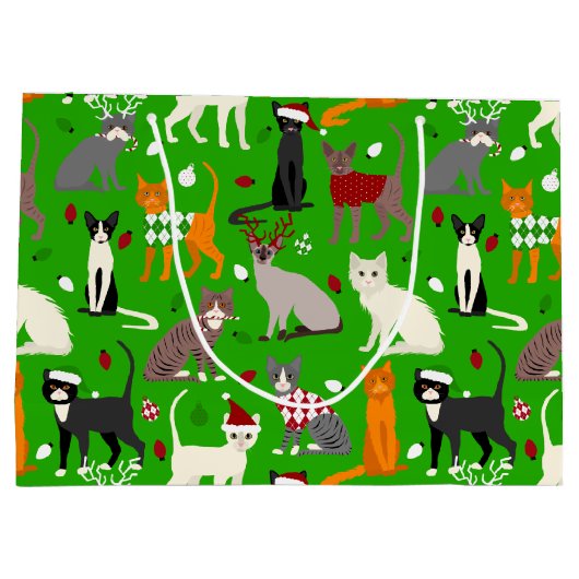クリスマスキャッツラージ抱き枕 ラージペーパーバッグ (裏面)