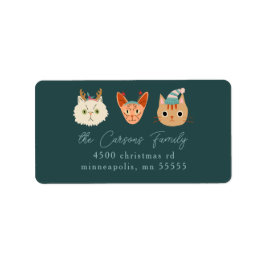 クリスマスキャッツ差出人住所ラベル ラベル