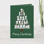 クリスマスキャットおもしろいツリー 招待状 (正面)