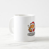 クリスマスキャットが応援するベクターデザイン コーヒーマグカップ (正面左)