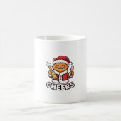 クリスマスキャットが応援するベクターデザイン コーヒーマグカップ (中央)