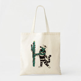 クリスマスキャットとサボテンの風変わりクリスマス トートバッグ