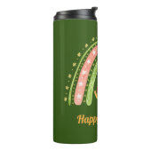 クリスマスキャットとレインボーパーソナライズされたタンブラー タンブラー (回転左)